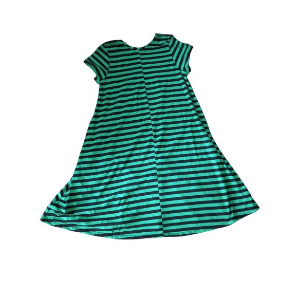 Poof New York Juniors size M Lightwieght Green and Black‎ Striped Dress - Picture 2 of 4